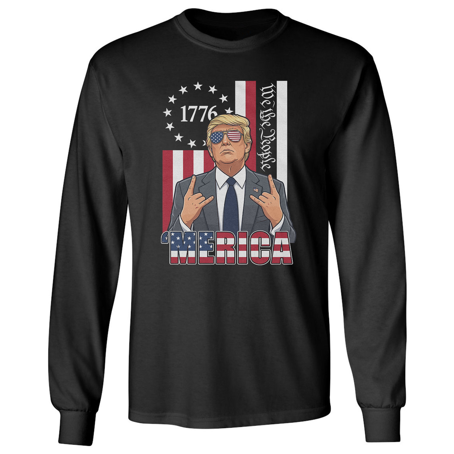 250 Years USA Rocking President We The People Long Sleeve T-Shirt