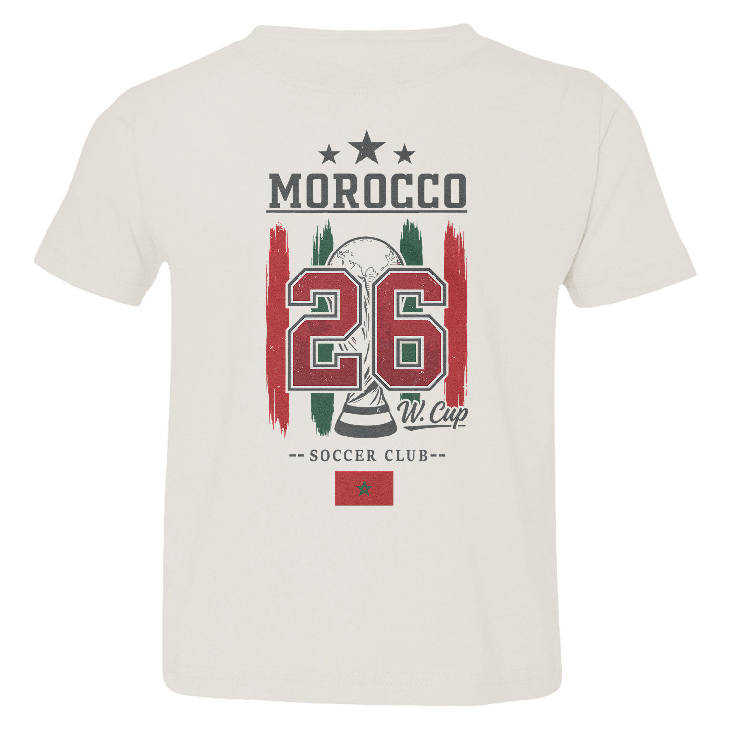Morocco 26 Flag and Stripes Soccer Fans Toddler T-Shirt
