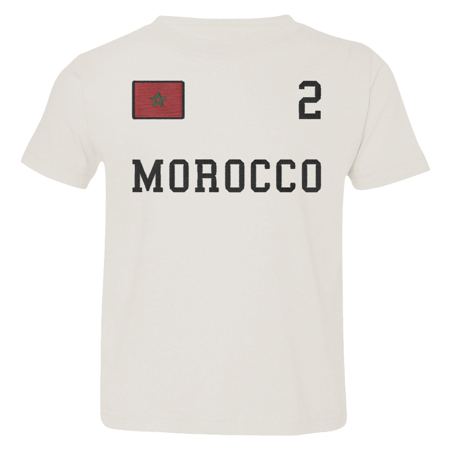Morocco 2 FAUX EMBROIDERY Soccer Fans Toddler T-Shirt