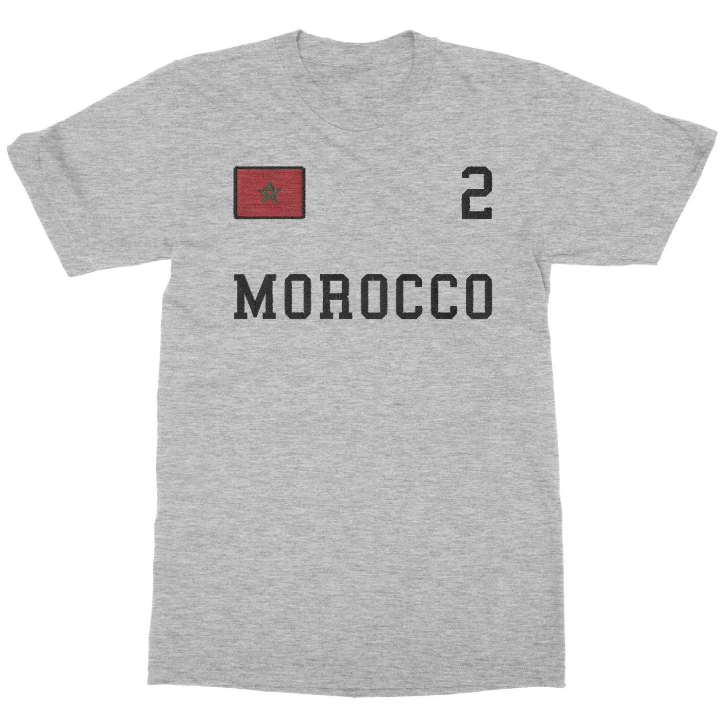 Morocco 2 FAUX EMBROIDERY Soccer Fans Unisex T-Shirt