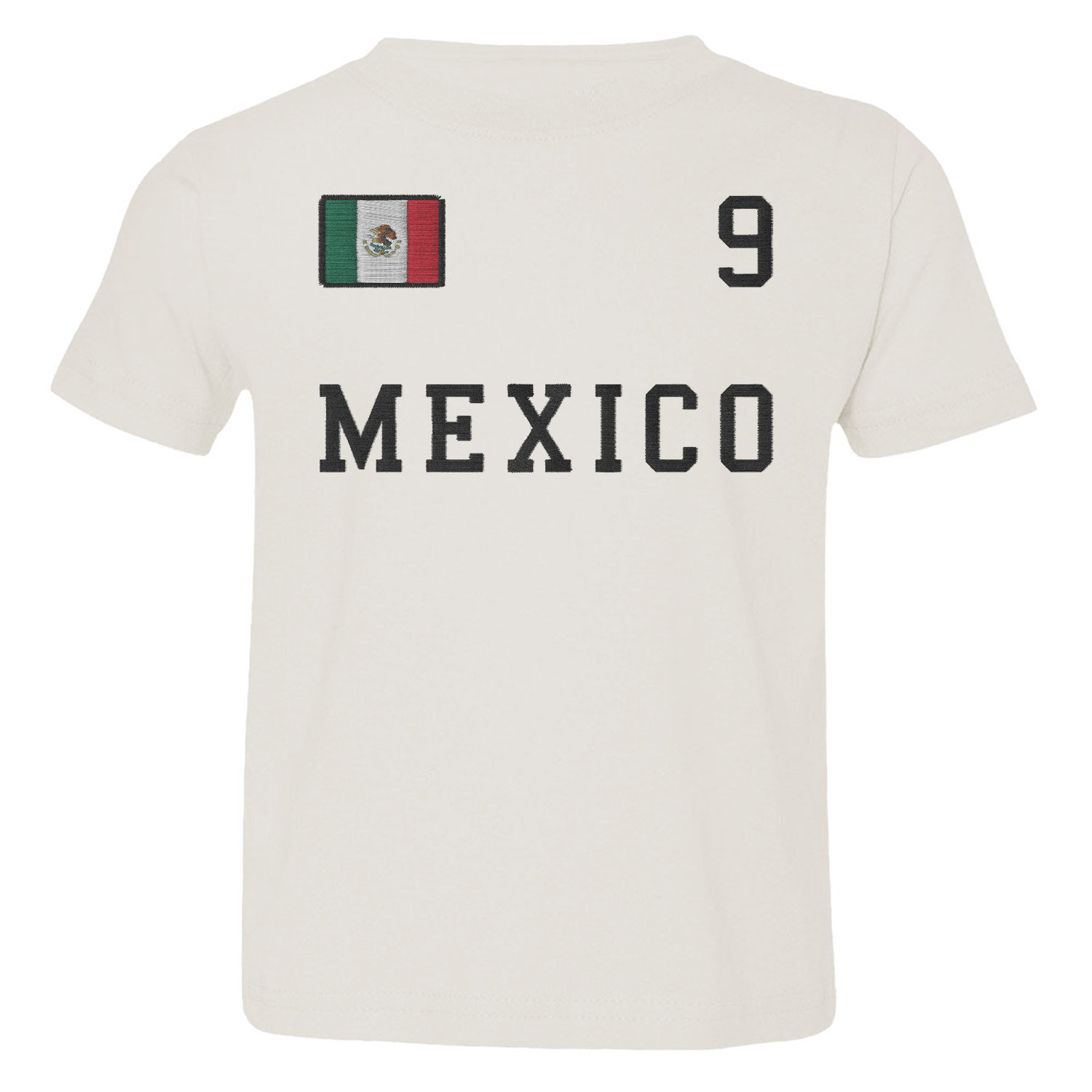 Mexico 9 FAUX EMBROIDERY Soccer Fans Toddler T-Shirt