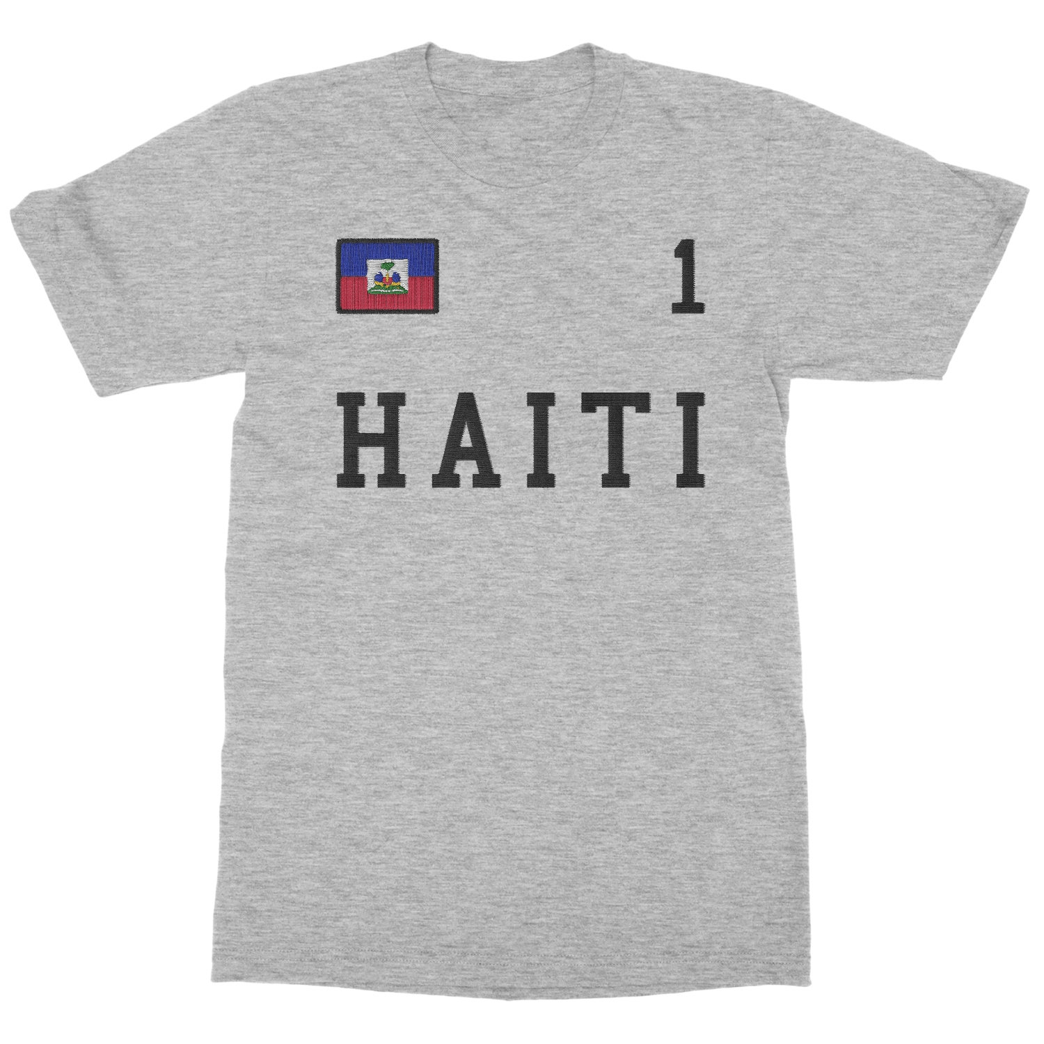 Haiti 1 FAUX EMBROIDERY Soccer Fans Unisex T-Shirt
