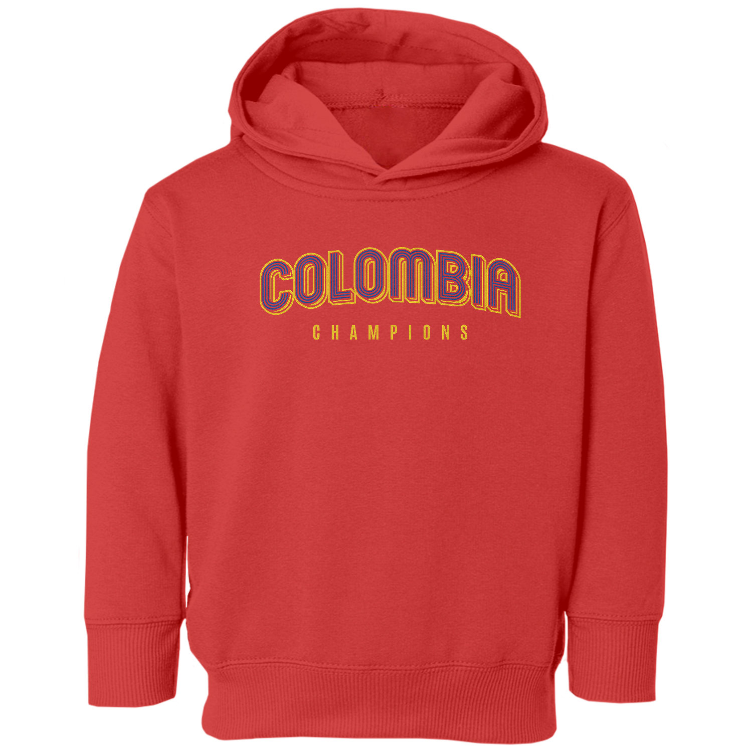 Colombia Champions Retro 2026 Graphic Soccer Fans Toddler Hooded Sweatshirt