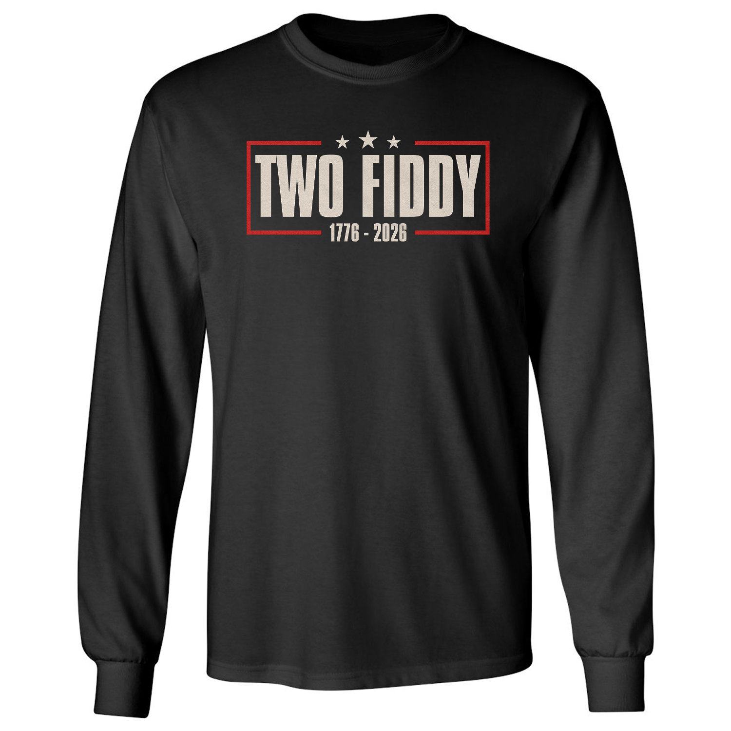 Two Fiddy Minimalist Box Graphic 250 Years USA Long Sleeve T-Shirt