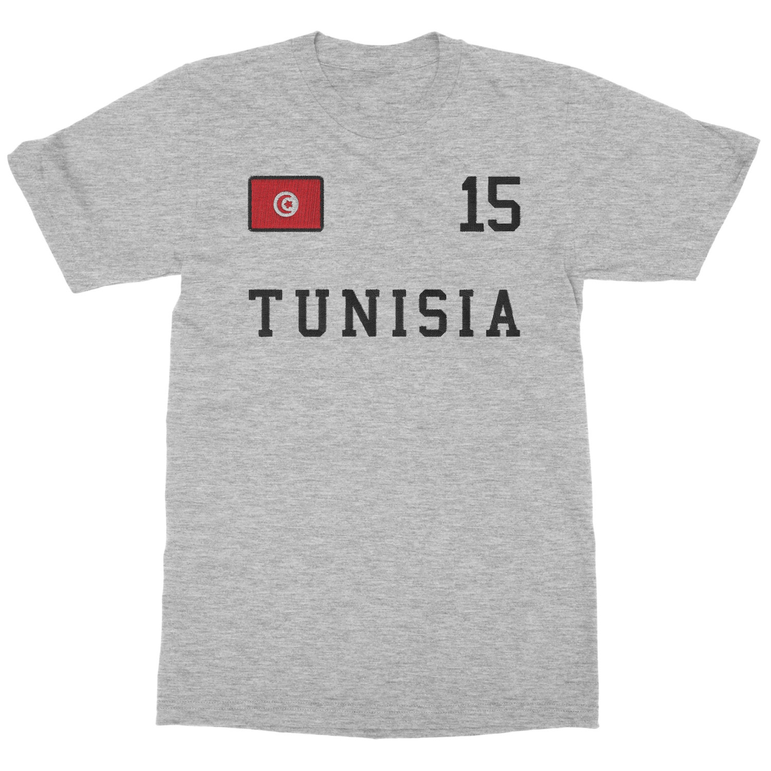 Tunisia 15 FAUX EMBROIDERY Soccer Fans Unisex T-Shirt