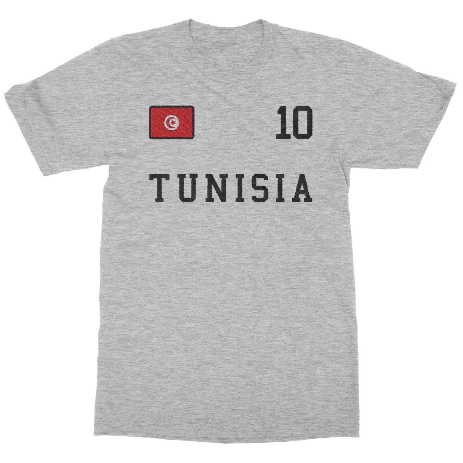 Tunisia 10 FAUX EMBROIDERY Soccer Fans Unisex T-Shirt