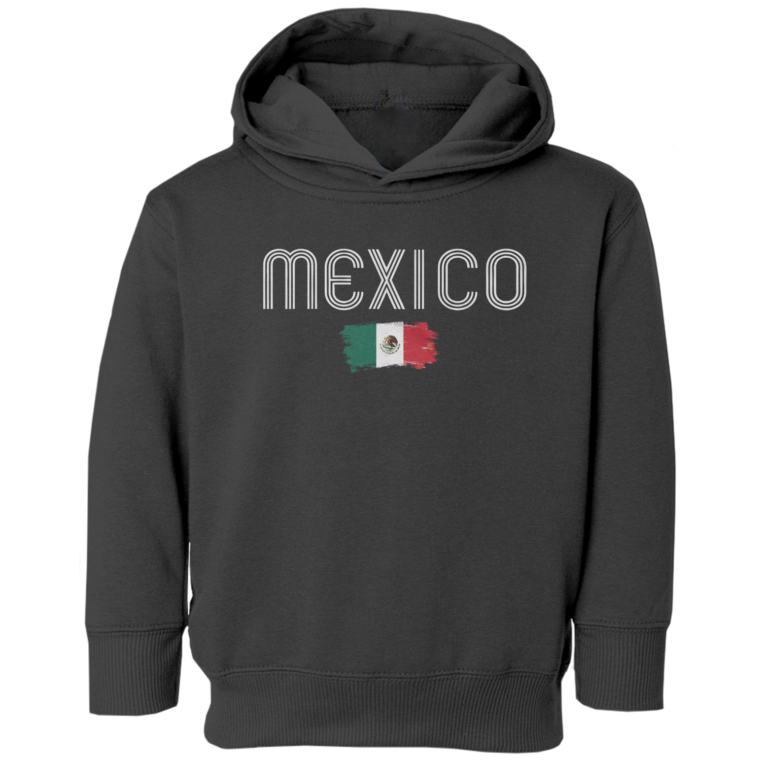 Mexico Flag Graphic Soccer Fans Retro Toddler Hooded Sweatshirt