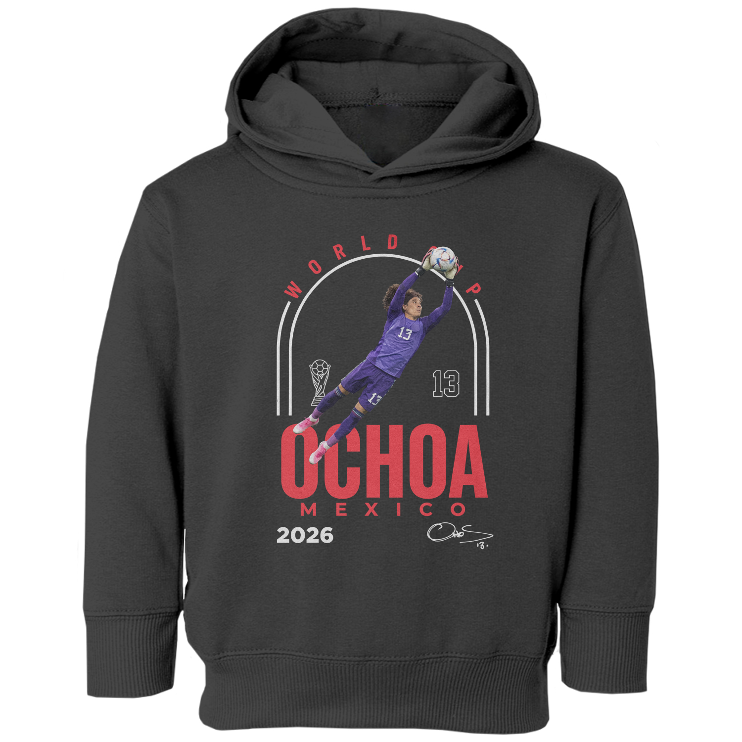 Ochoa 13 Mexico Tribute 2026 Soccer Fans Toddler Hooded Sweatshirt