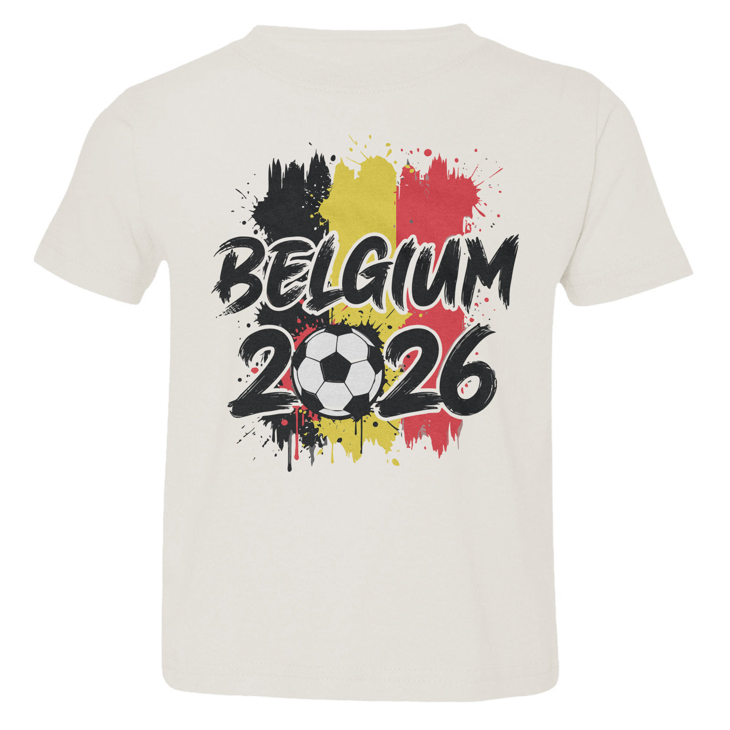 Belgium Soccer Black Yellow Red Sports Fans Toddler T-Shirt