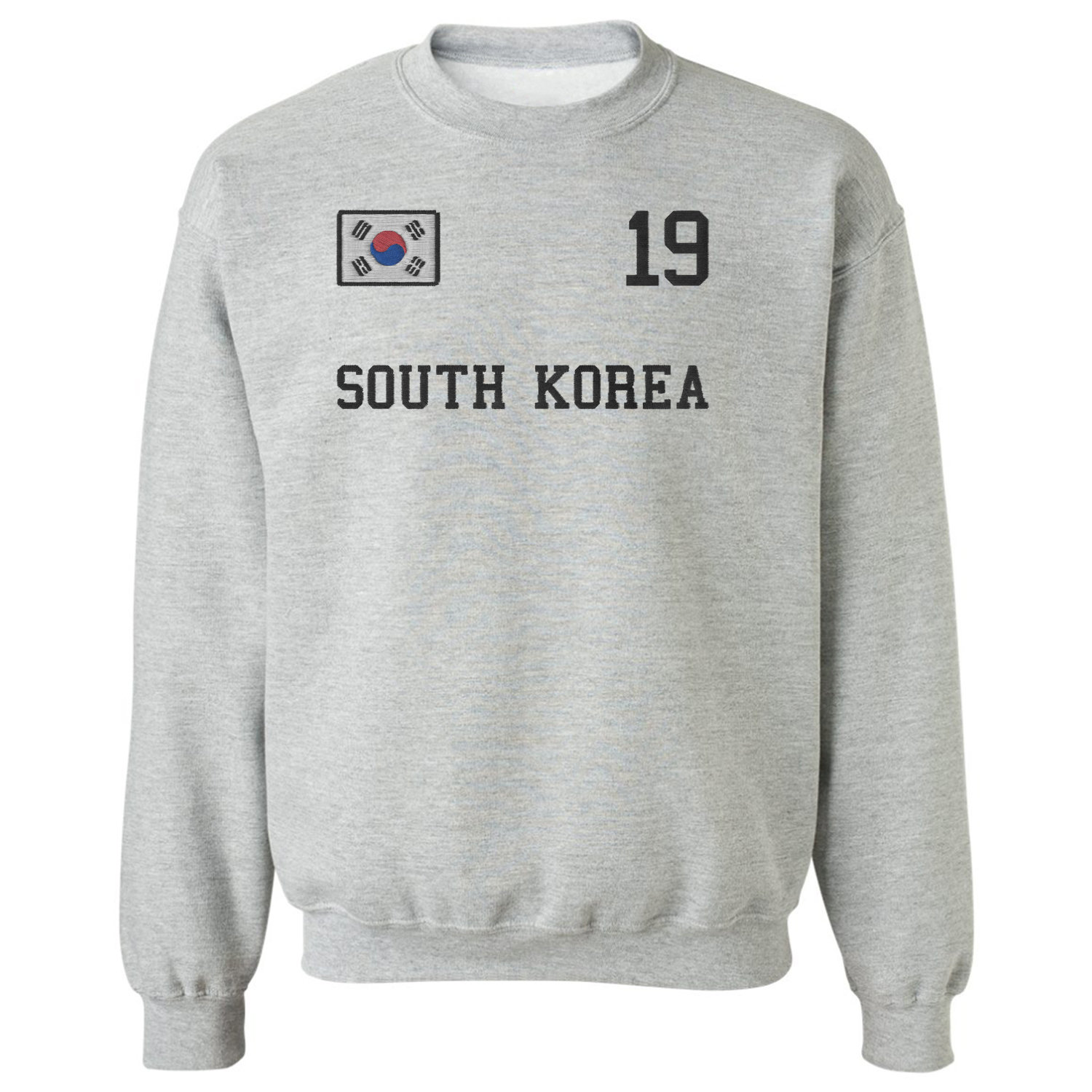 South Korea 19 FAUX EMBROIDERY Soccer Fans Unisex Crewneck Sweatshirt