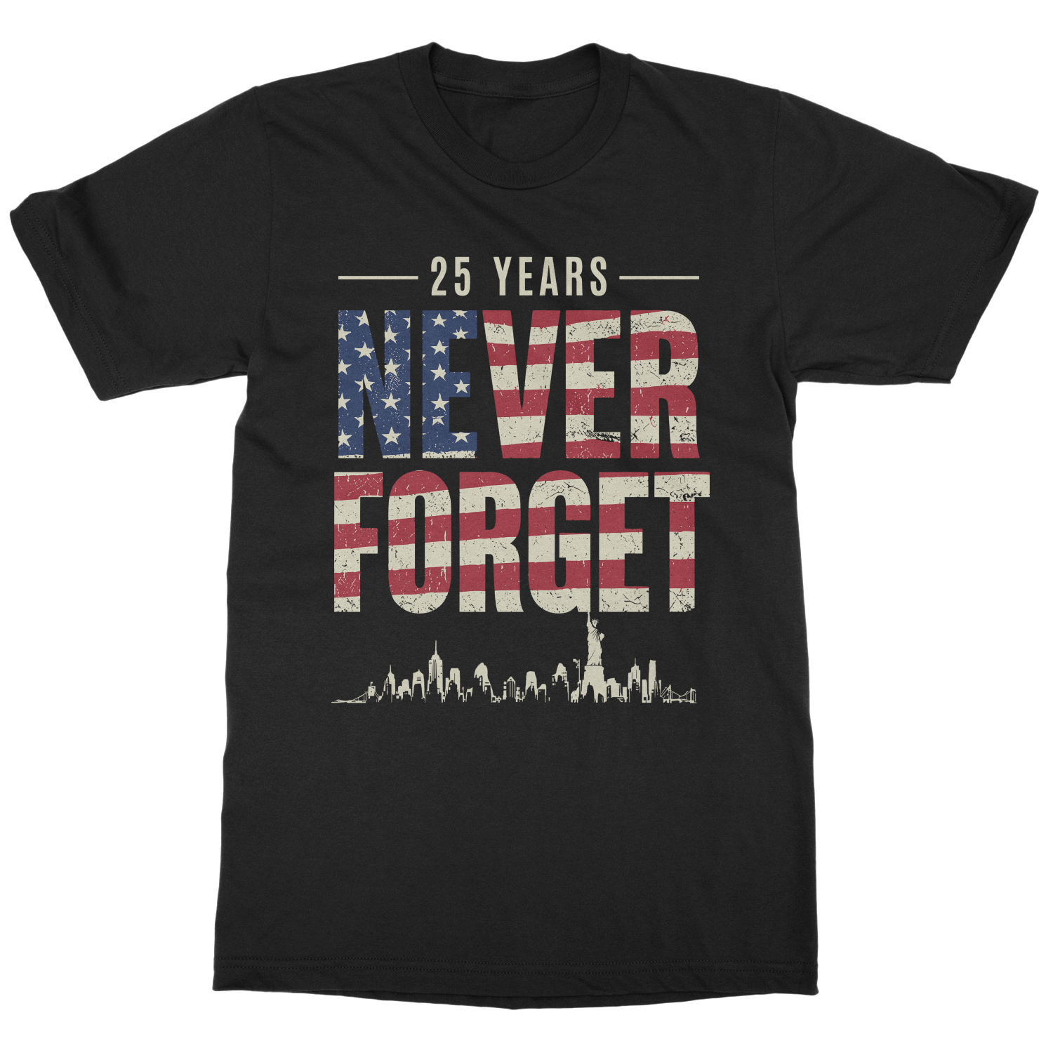 Never Forget 9/11 New York 25 Years Anniversary Unisex T-Shirt
