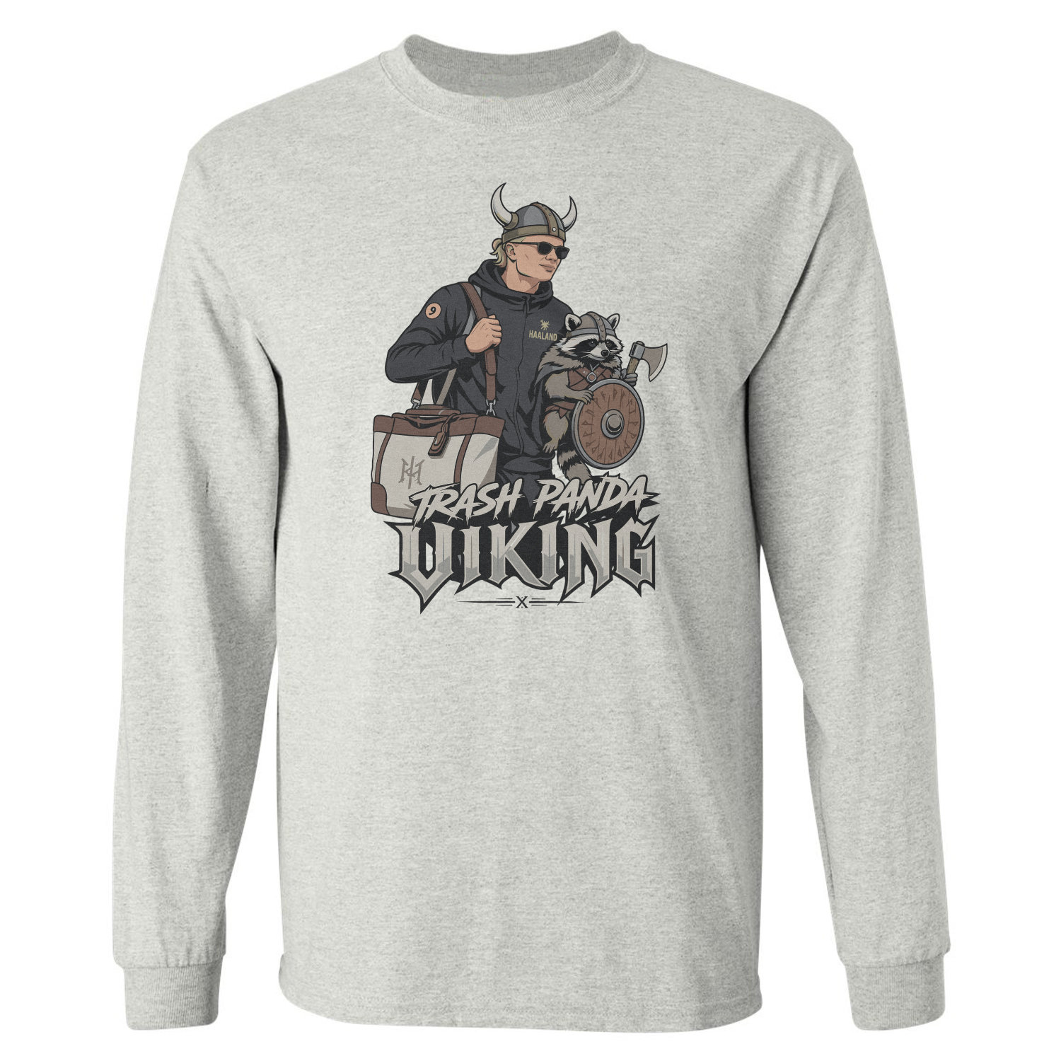 Haaland Trash Panda Viking Norway Soccer Fans Long Sleeve T-Shirt