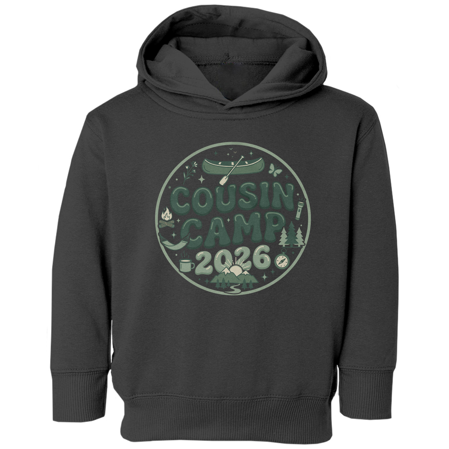 Cousin Camp 2026 Family Vacation Summer Camping Toddler Hooded Sweatshirt