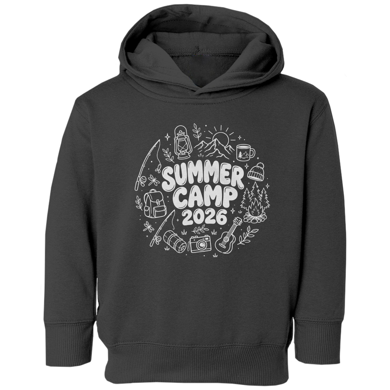 Summer Camp 2026 Camping Adventure Toddler Hooded Sweatshirt