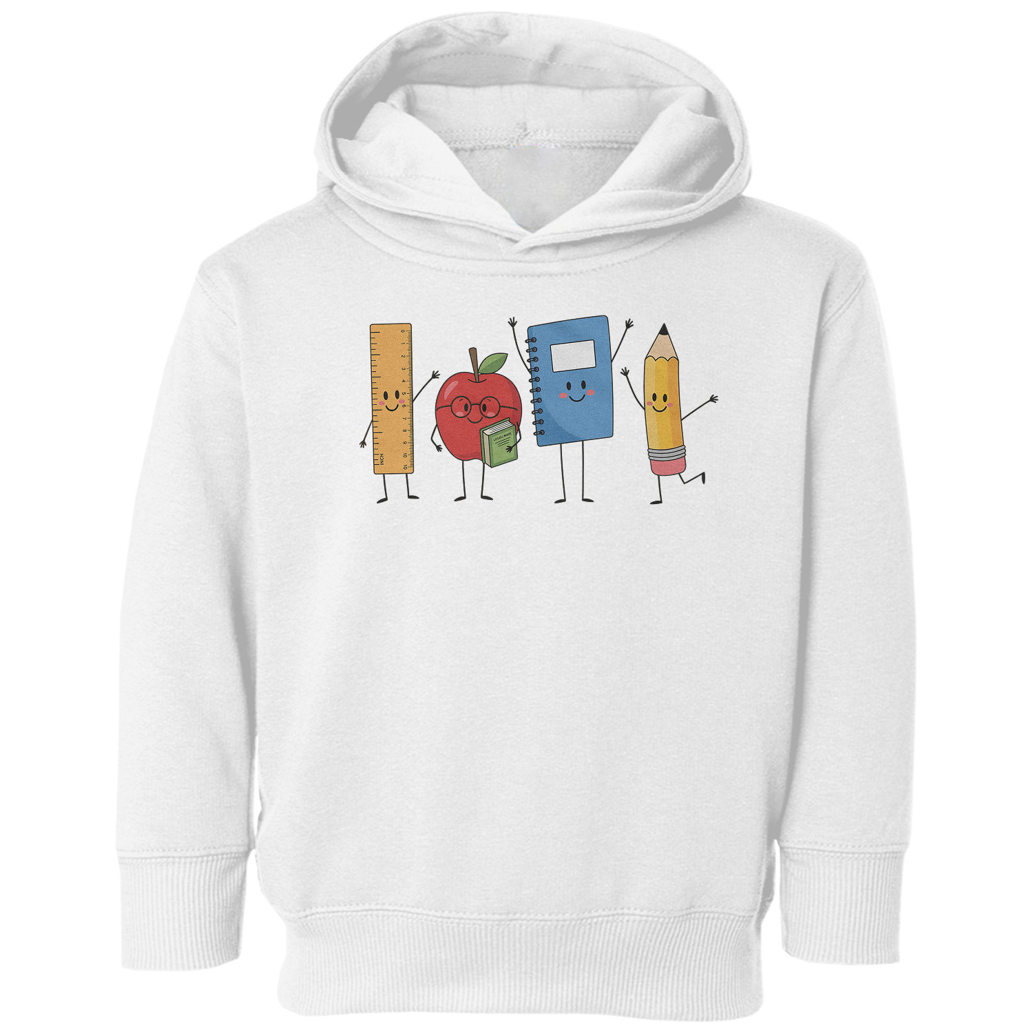 Back To School Teacher Supplies Graphic Toddler Hooded Sweatshirt