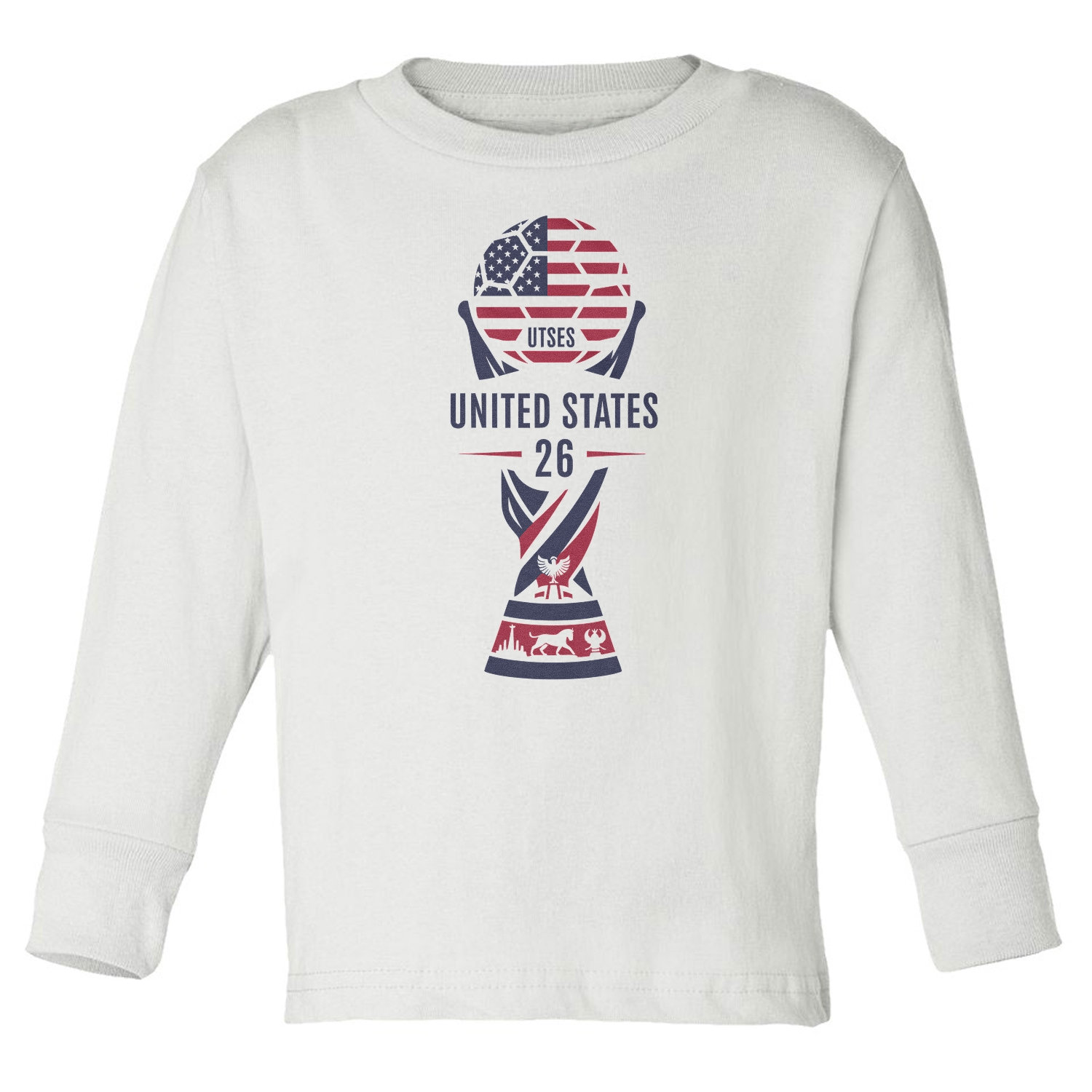 United States 26 Trophy Graphic – Soccer Fan Pride Toddler Long Sleeve TShirt