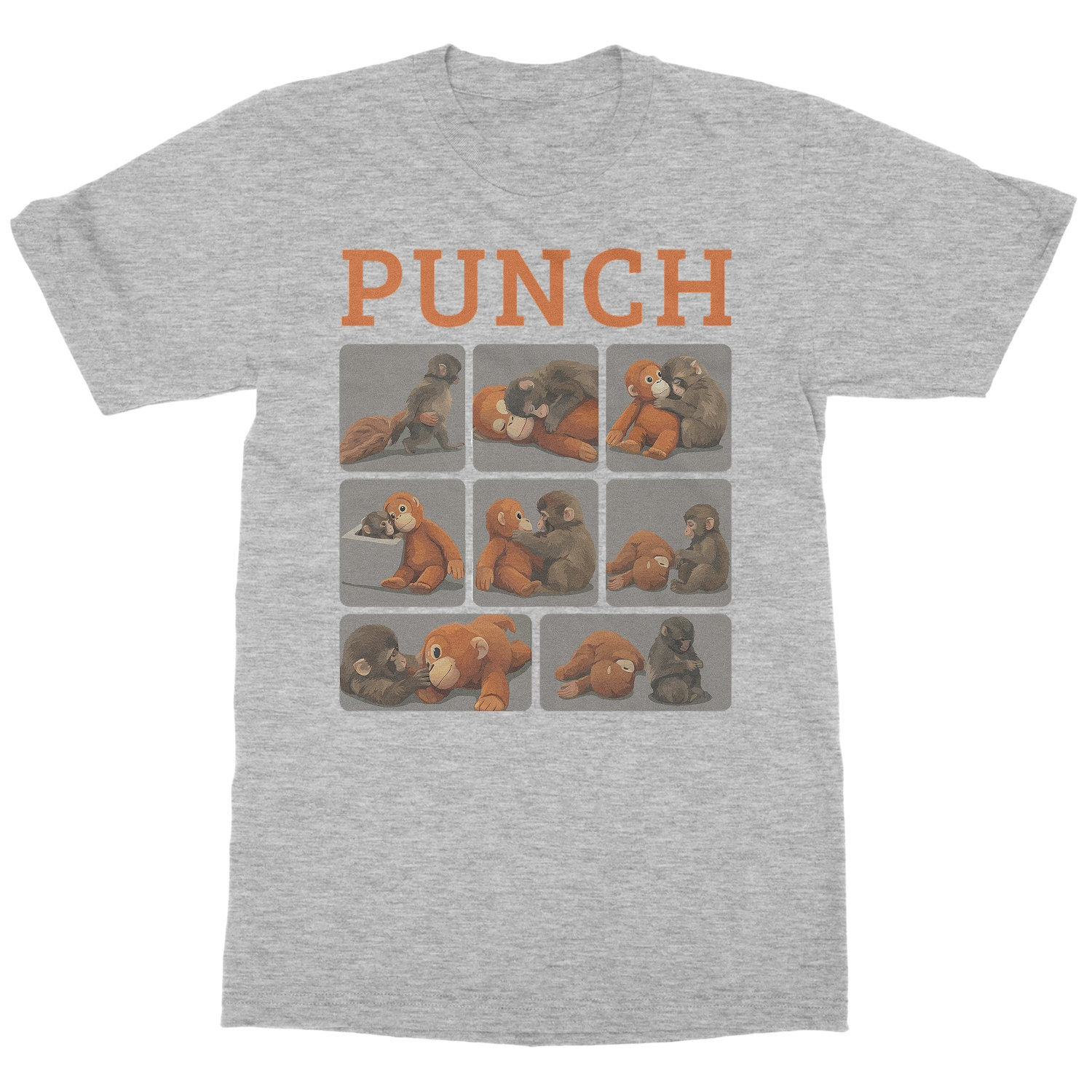Punch The Monkey – Collage Graphic Plush Monkey Unisex T-Shirt