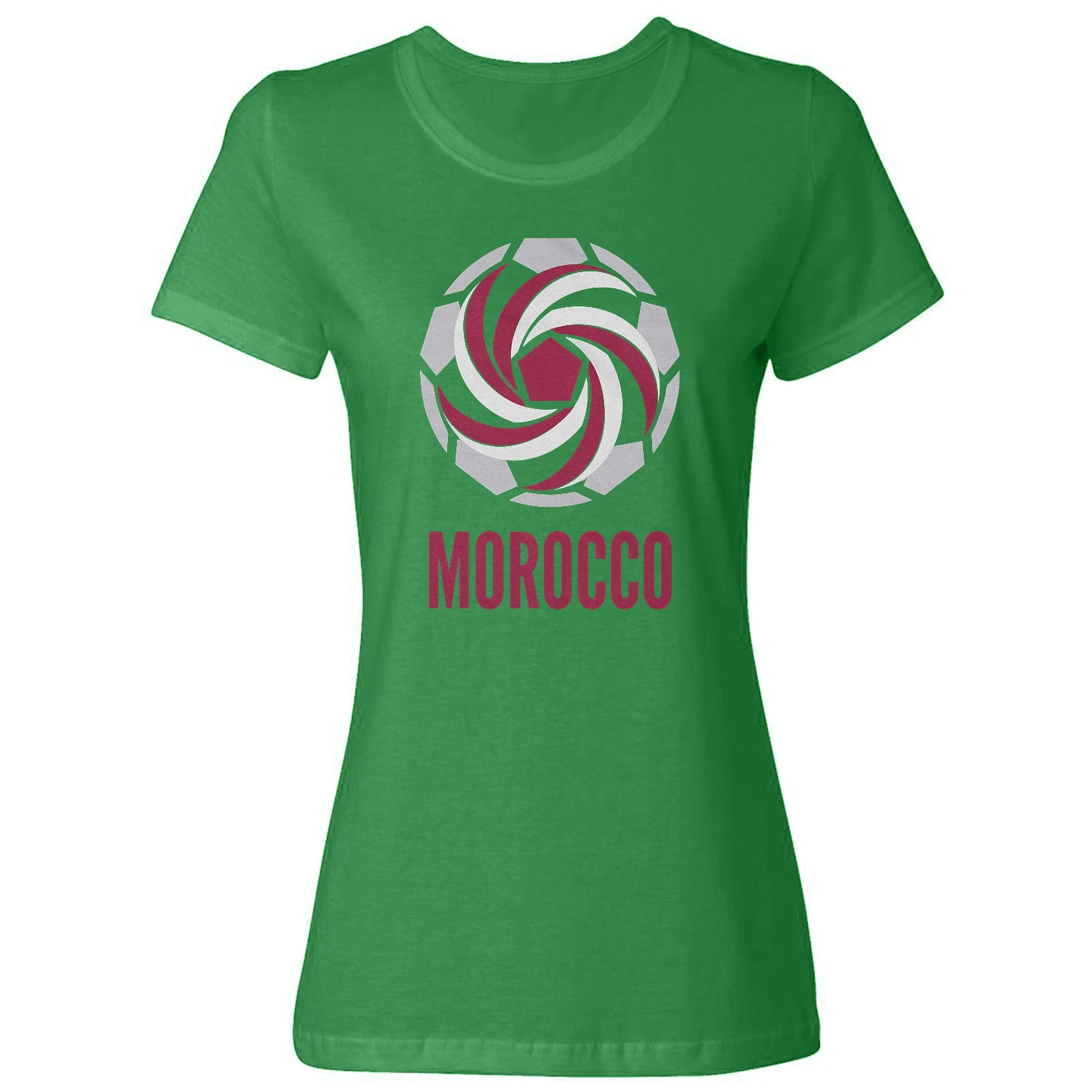 Morocco Inspired Soccer-Ball – 2026 World Fans Ladies’ Crewneck T-Shirt