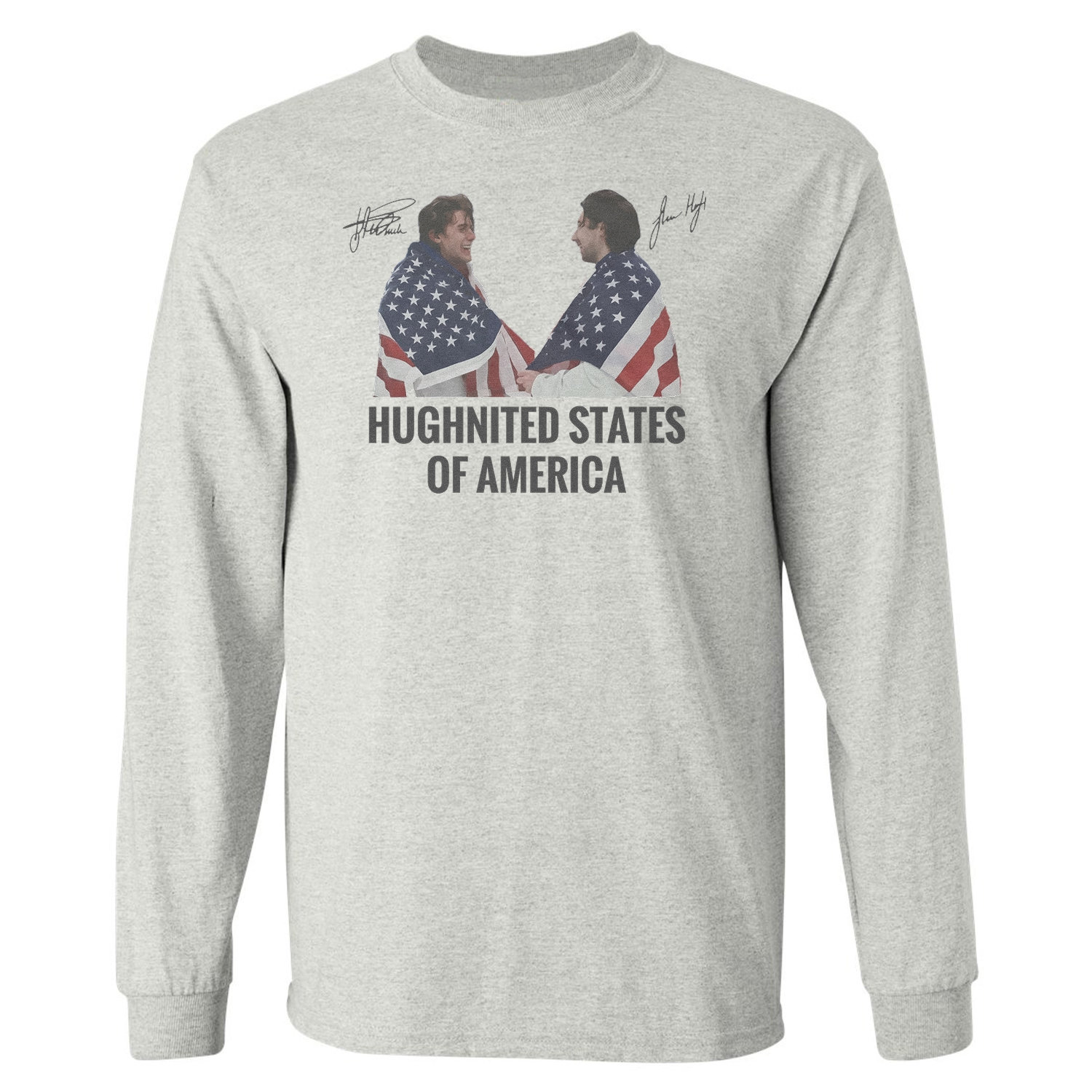 Hughnited America USA Hughes Brothers Hockey Team Long Sleeve T-Shirt
