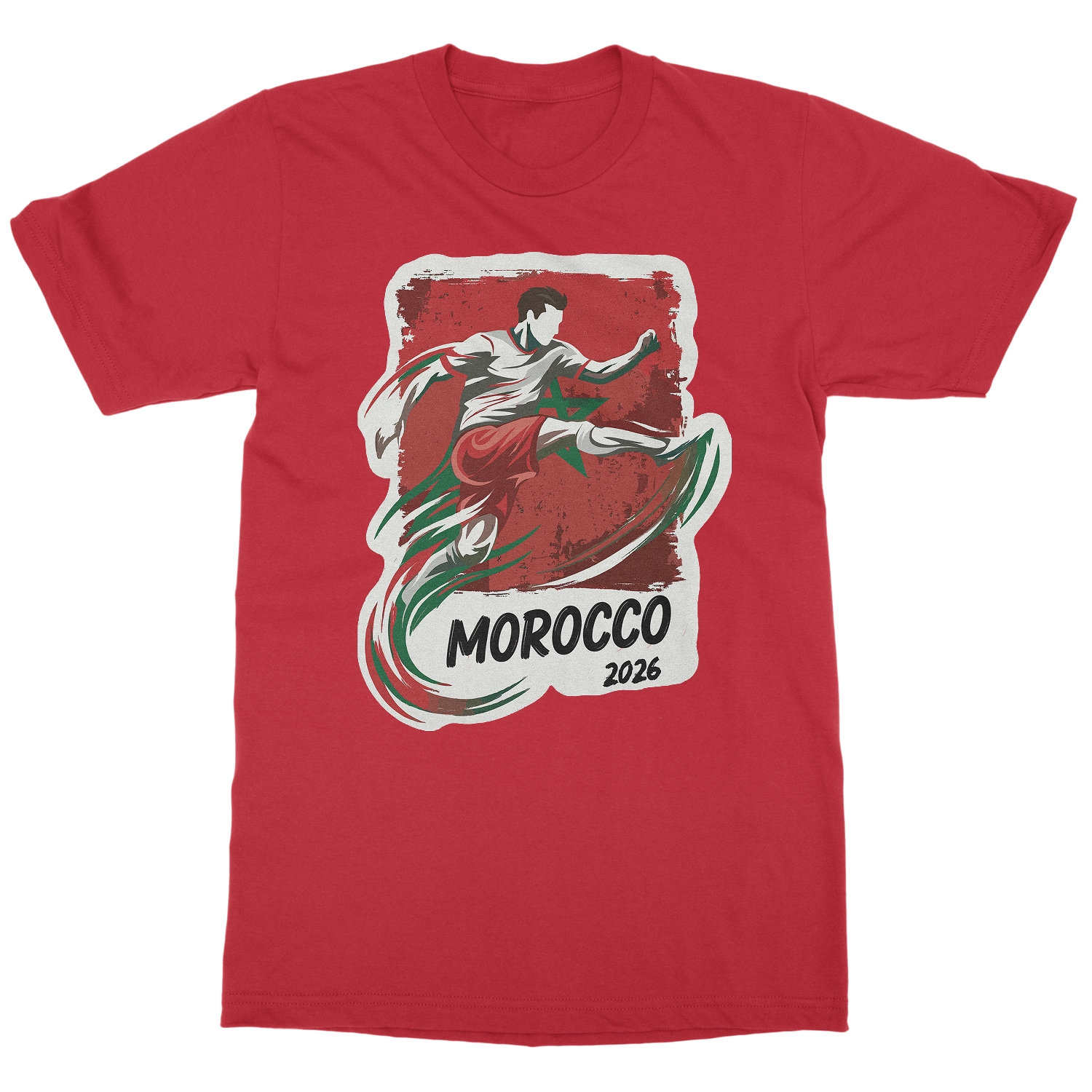 Morocco Flag Graphic – World Soccer Fans Tribute Unisex T-Shirt