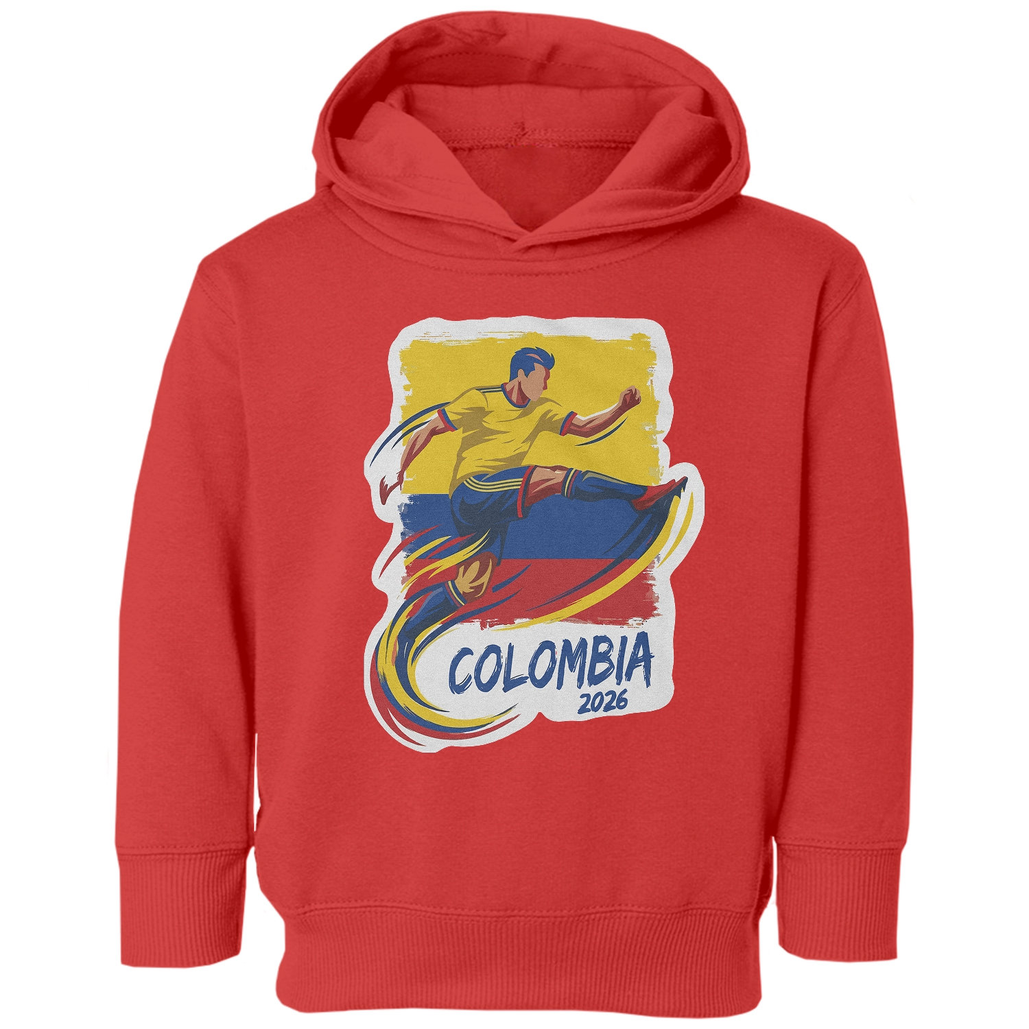 Colombia Flag Graphic – World Soccer Fans Tribute Toddler Hooded Sweatshirt