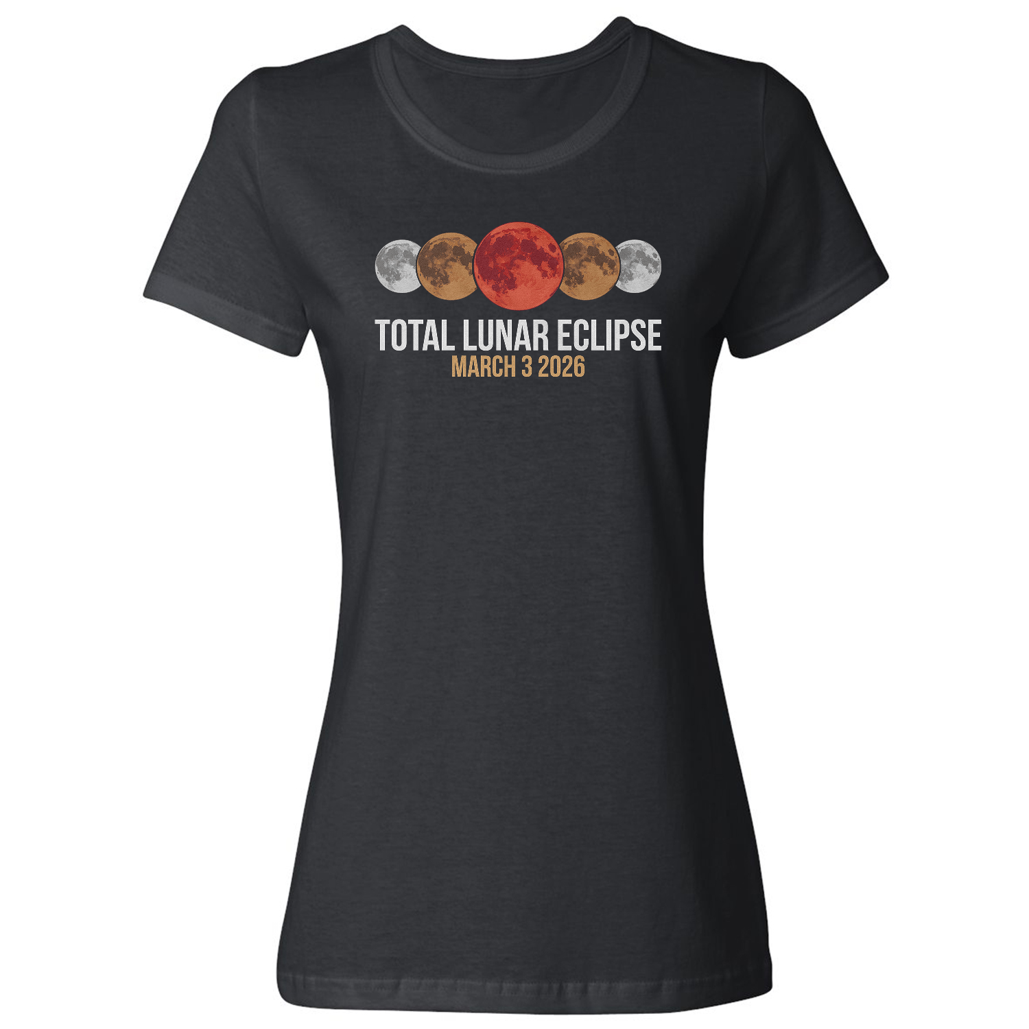 Total Lunar Eclipse March 3 2026 Blood Moon Ladies’ Crewneck T-Shirt