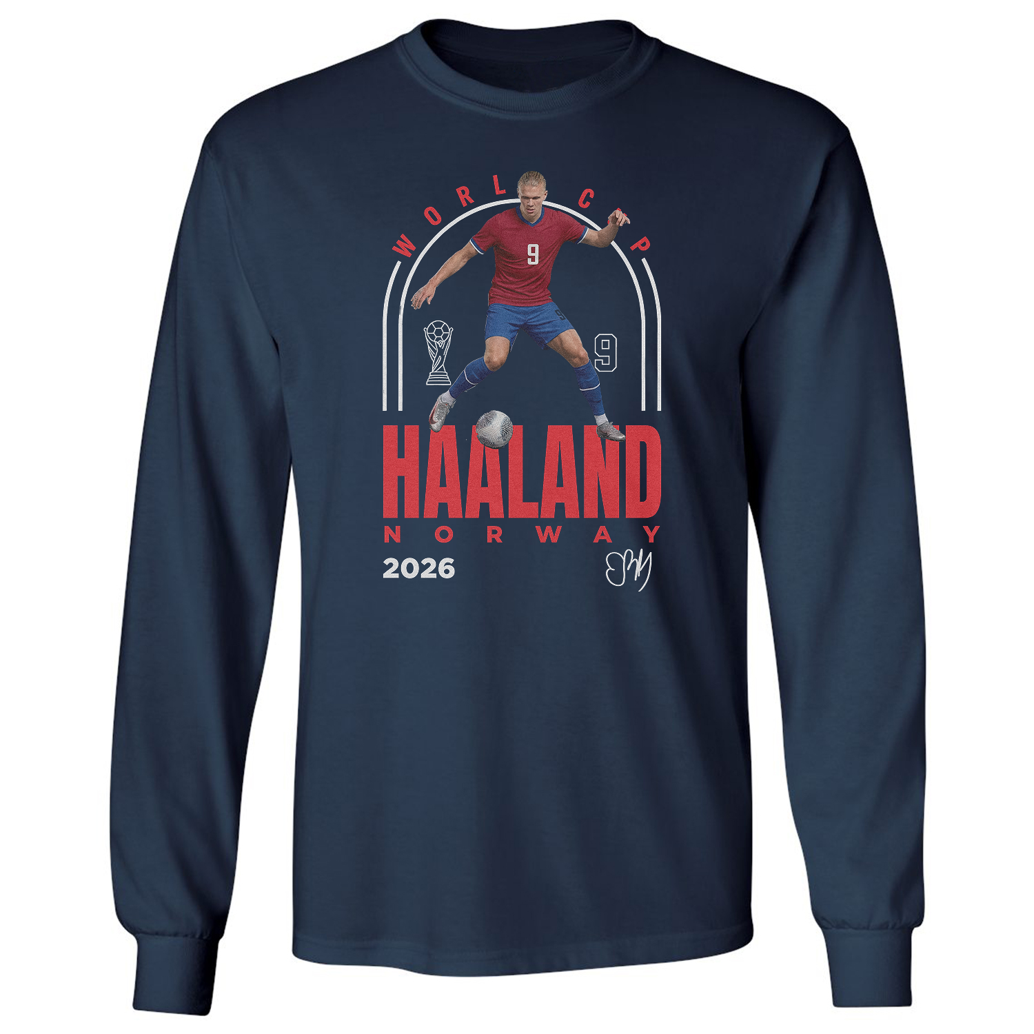 Haaland 9 Norway Tribute Graphic – 2026 Fans Long Sleeve T-Shirt