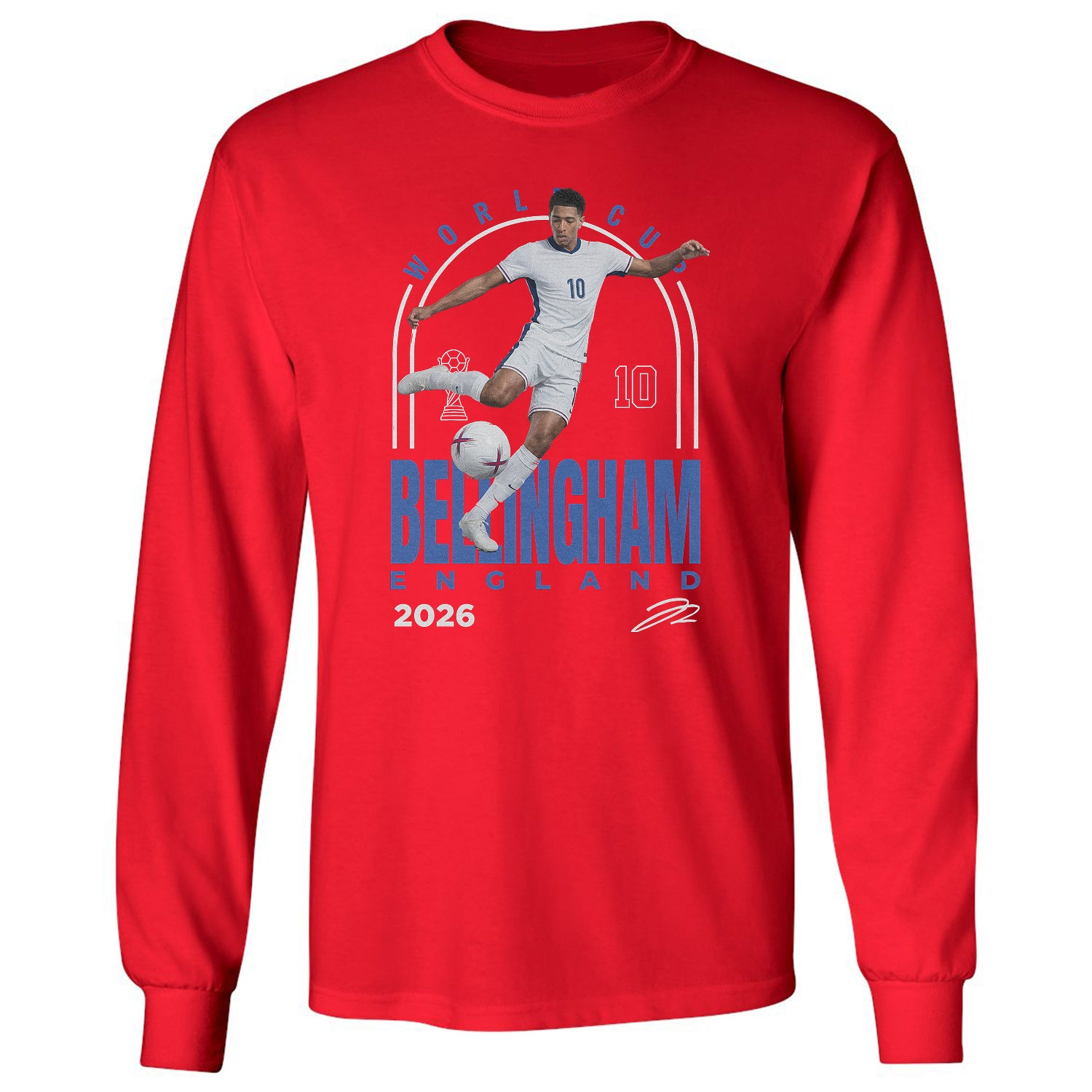 Bellingham 10 England Tribute Graphic – 2026 Fans Long Sleeve T-Shirt