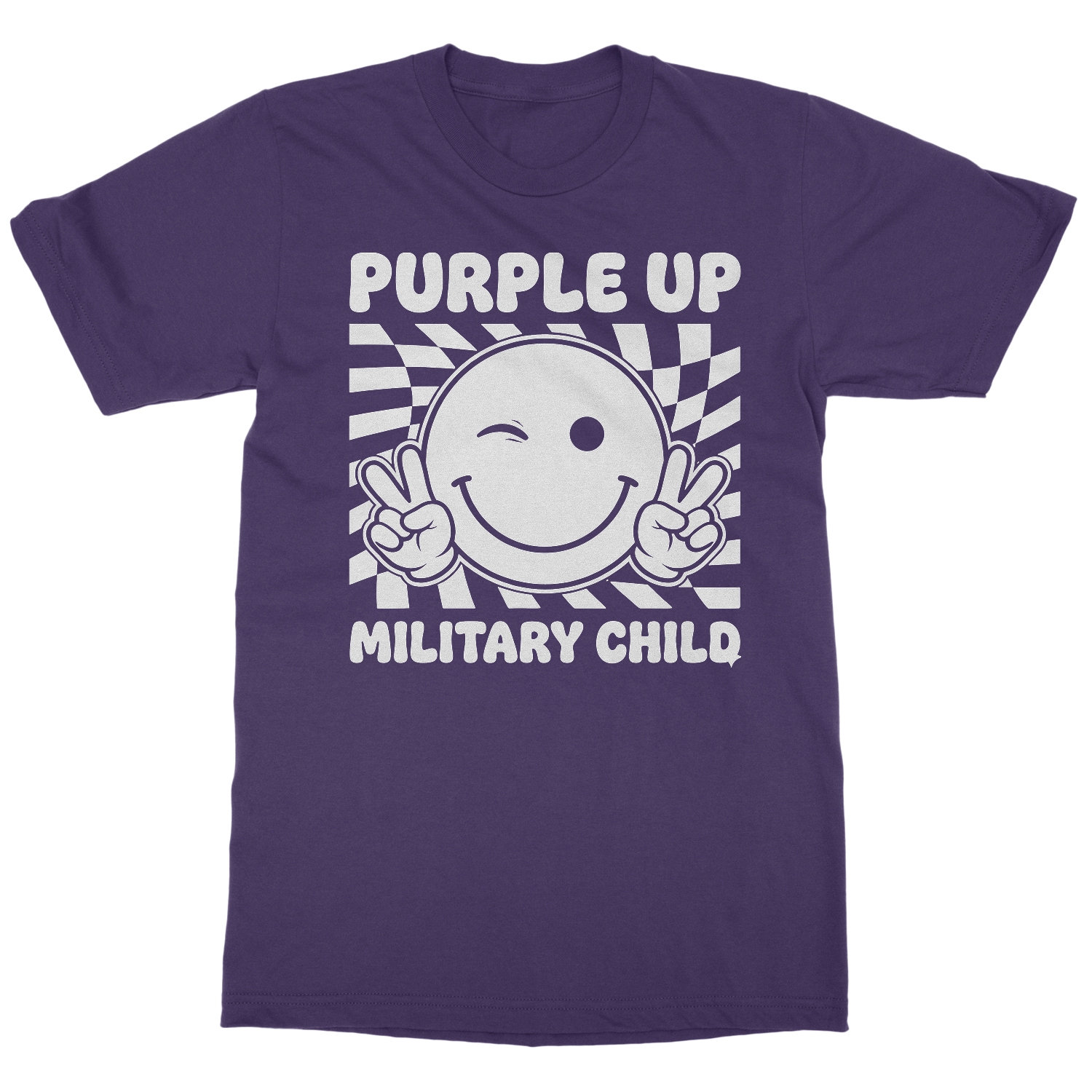 Purple Up Military-Child Peace Smiling Face Unisex T-Shirt