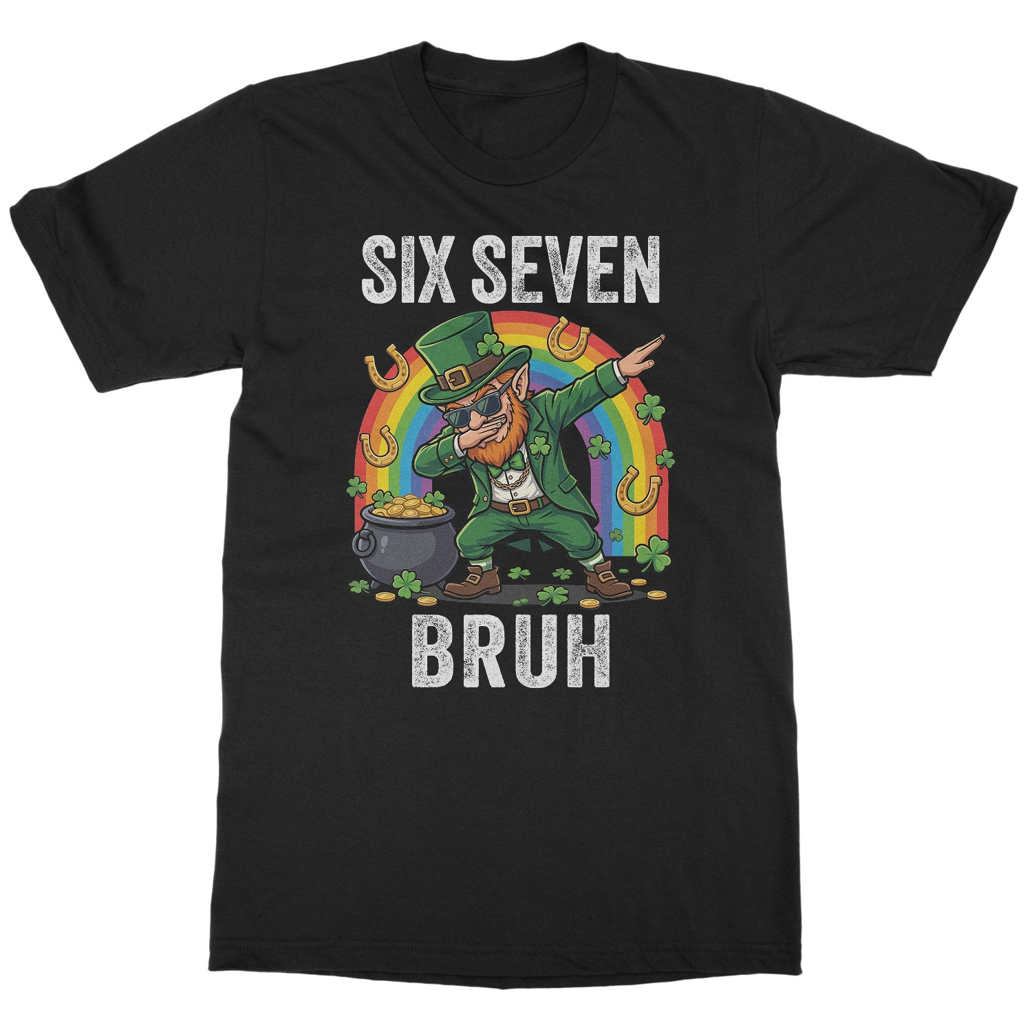 Six Seven Bruh Dabbing Leprechaun 67 St Patricks Day Unisex T-Shirt