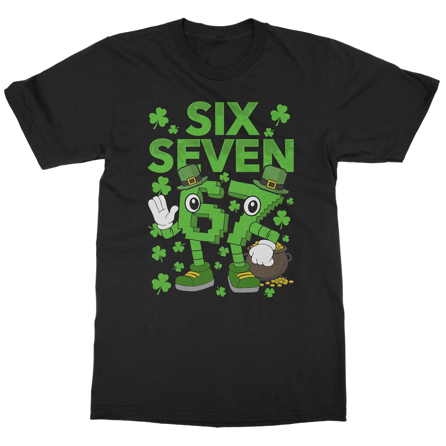 Six Seven Brainrot St Patricks Day 67 Meme Unisex T-Shirt