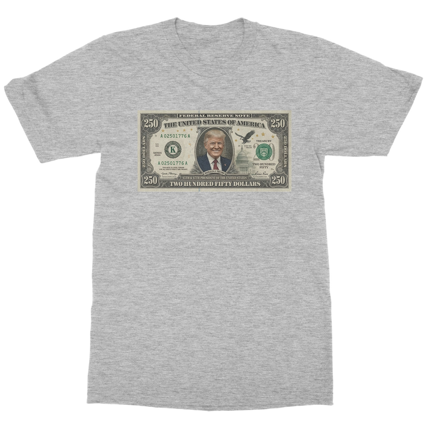 250 Dollar Bill Trump Parody – 250 Years of Freedom Unisex T-Shirt