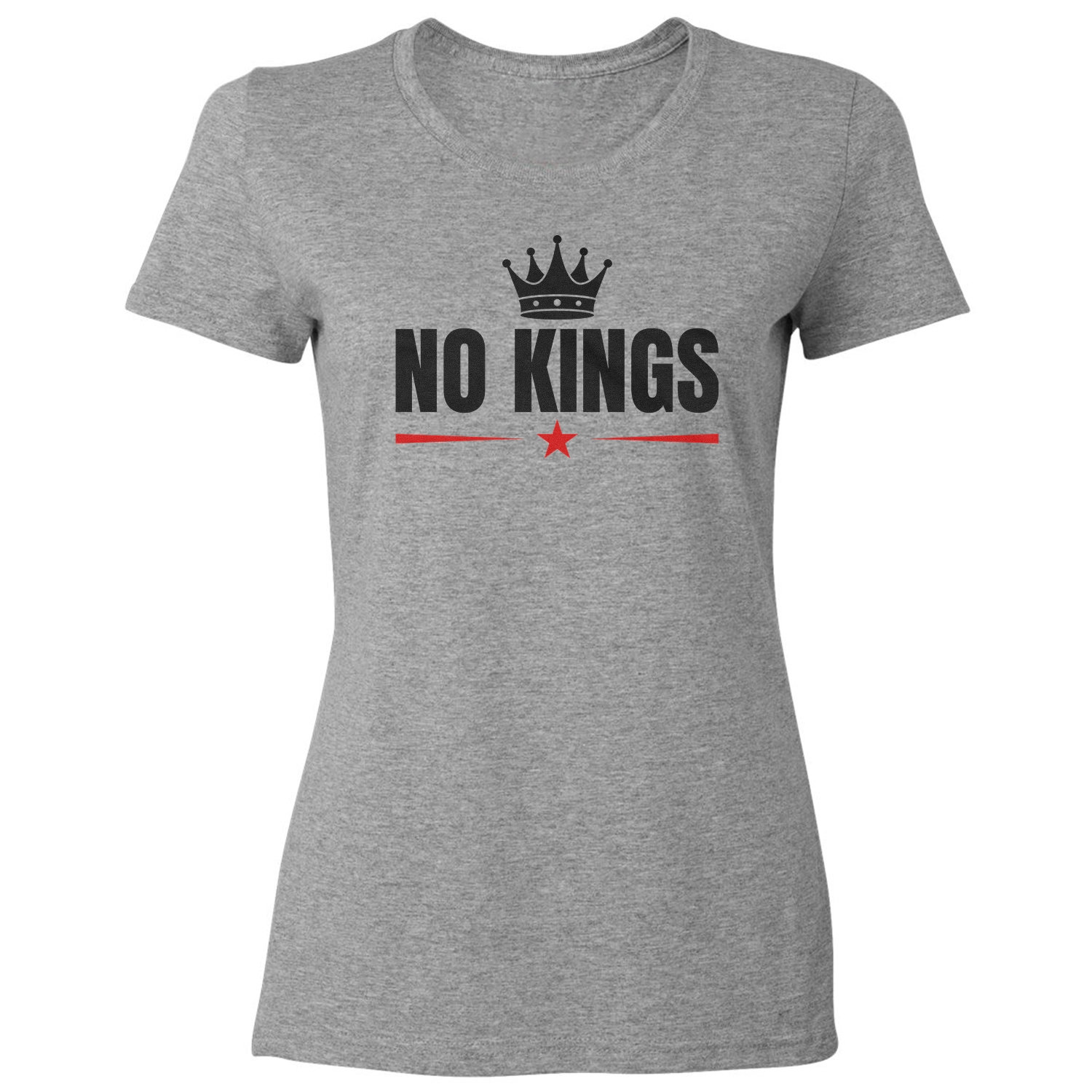 No Kings Graphic – Anti Ice Protest Ladies’ Crewneck T-Shirt