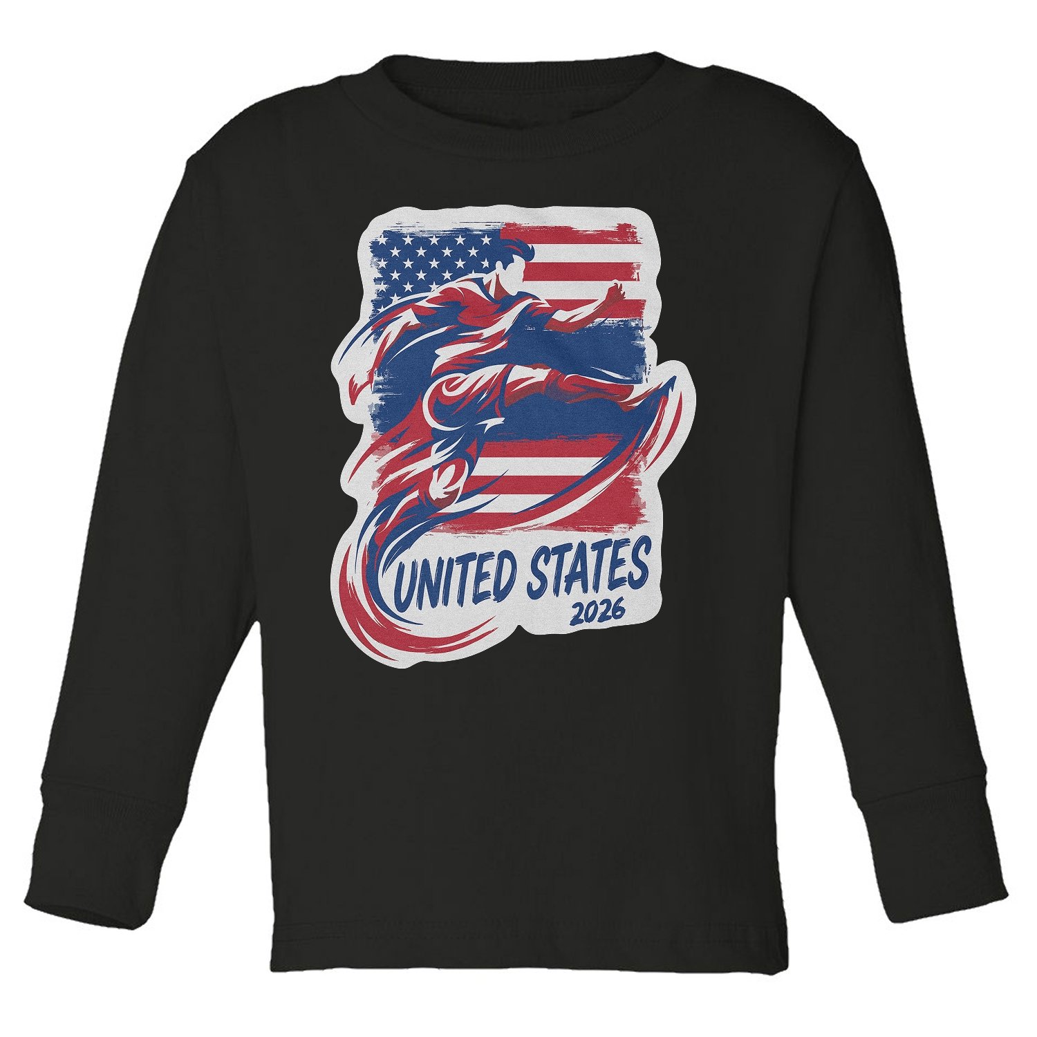 United States Flag Graphic – World Fans Tribute Toddler Long Sleeve TShirt