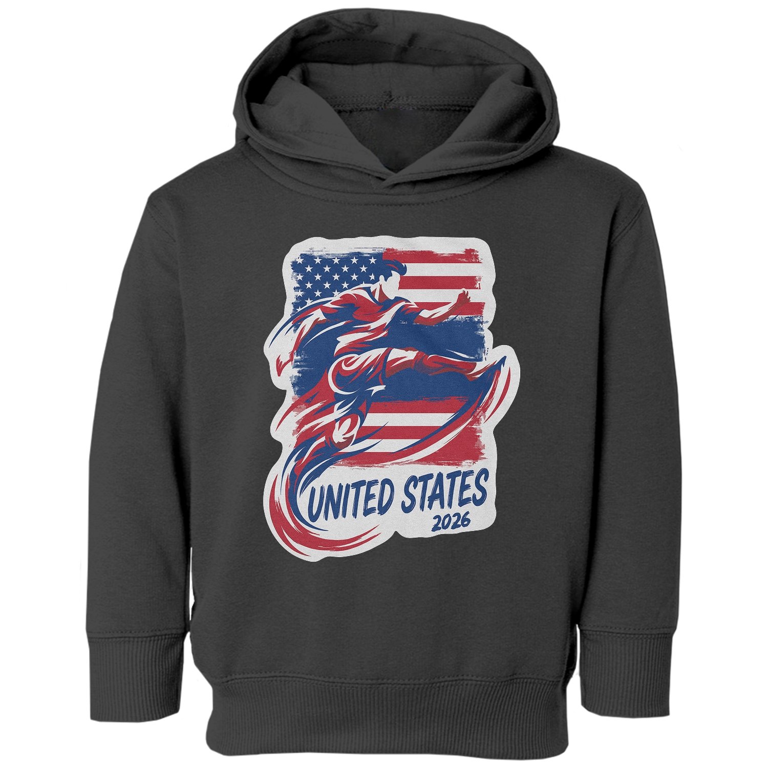 United States Flag Graphic – World Fans Tribute Toddler Hooded Sweatshirt